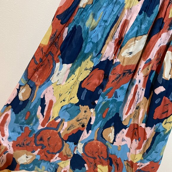 Rolla's Eve Painted Tulip Button Front Midi Dress - Picture 6 of 14